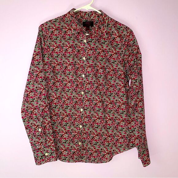 J Crew Poplin Shirt in Liberty Floral w Purple Women Size 6 - Picture 1 of 8